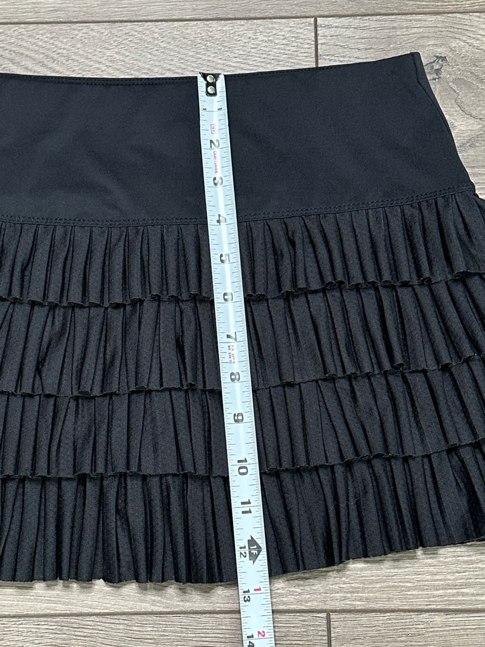 Lucky In Love Pleated Multi Tier Tennis Skirt Skort Black Size Medium - Picture 8 of 9